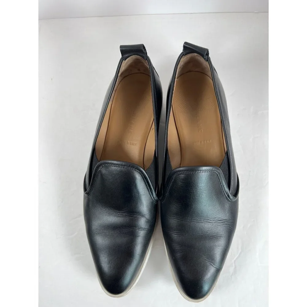 Everlane‎ Size 10.5 The Street Shoe Black Italian Leather Slip-On Shoes Flats